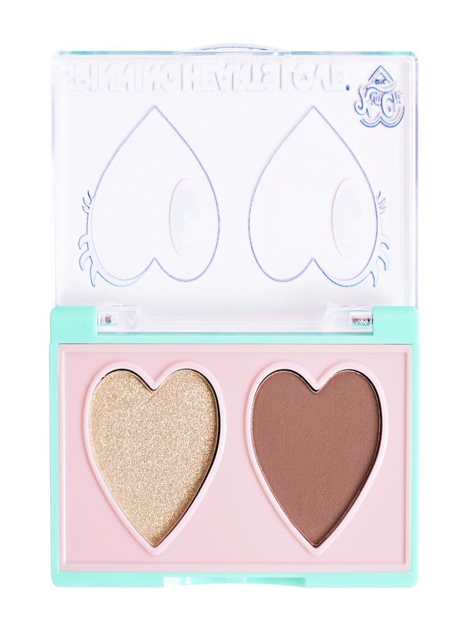 Kimchi Chic Beauty Spinning Hearts Duo Eyeshadow, Matte, Shimmer & Frost Finish, Blendable, Highly Pigmented Two-Color Palette, Cruelty-Free, Hot Fudge - Image 3